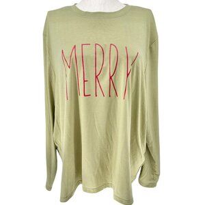MERRY Long Sleeve Army Green Shirt Fits Like 3XL Relaxed Fit Lightweight NEW